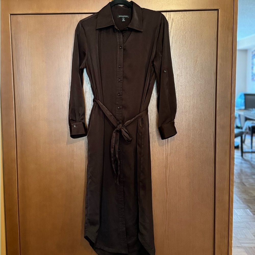 Satın, front button shirt dress